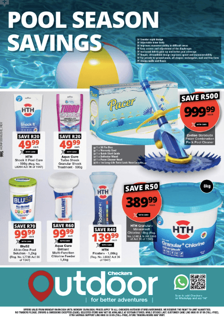 checkers catalogue, checkers catalogue specials, pool products