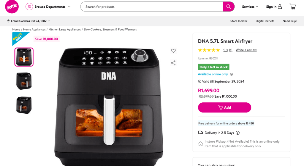 Game Air Fryer Specials