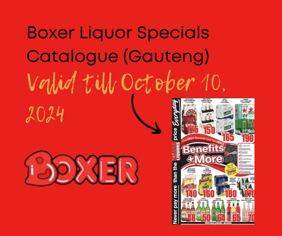 Boxer Liquor specials in Gauteng