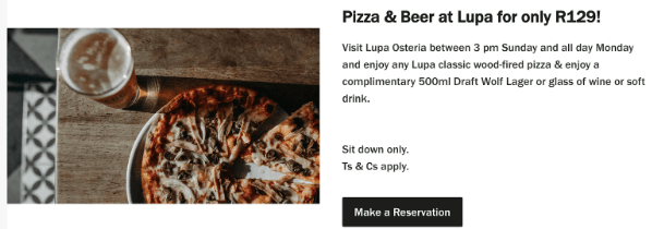 Lupa Osteria Monday special