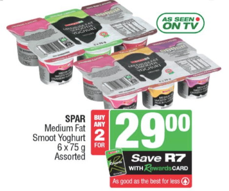 Spar specials on Yoghurt